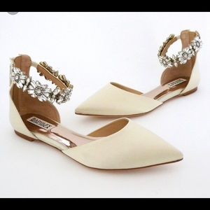 Badgley Mischka Morgen Flats Champagne New